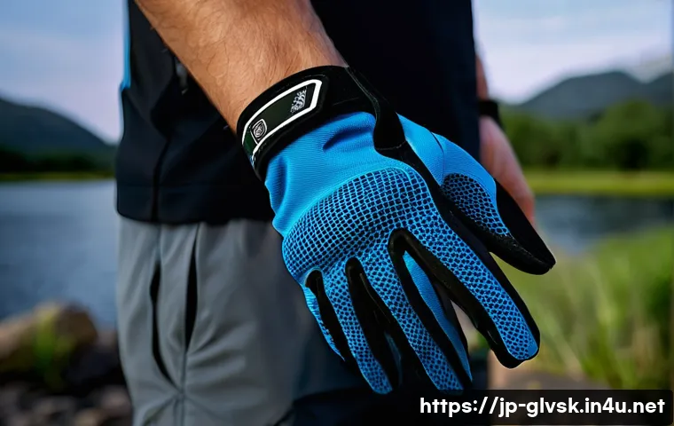 여름철 통기성 좋은 장갑 추천 - A detailed close-up of a pair of summer gloves designed for outdoor activities, featuring lightweigh...